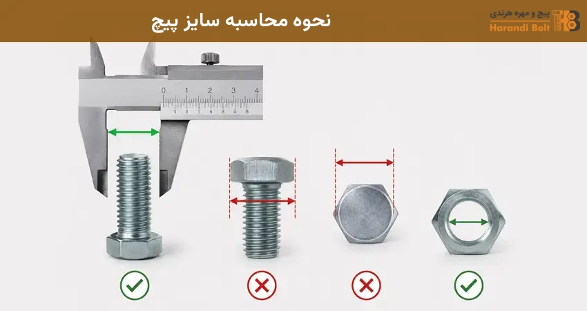 نحوه محاسبه سایز پیچ