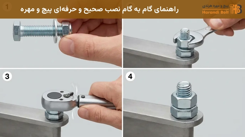 راهنمای گام به گام نصب صحیح و حرفهای پیچ و مهره