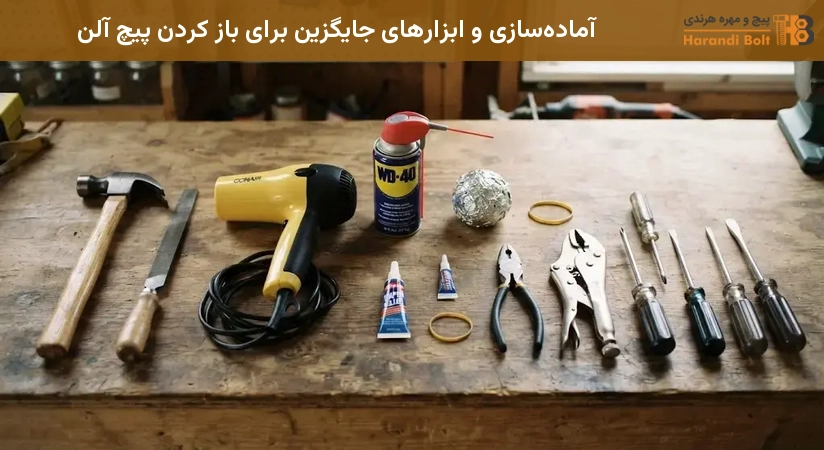 آمادهسازی و ابزارهای جایگزین برای باز کردن پیچ آلن